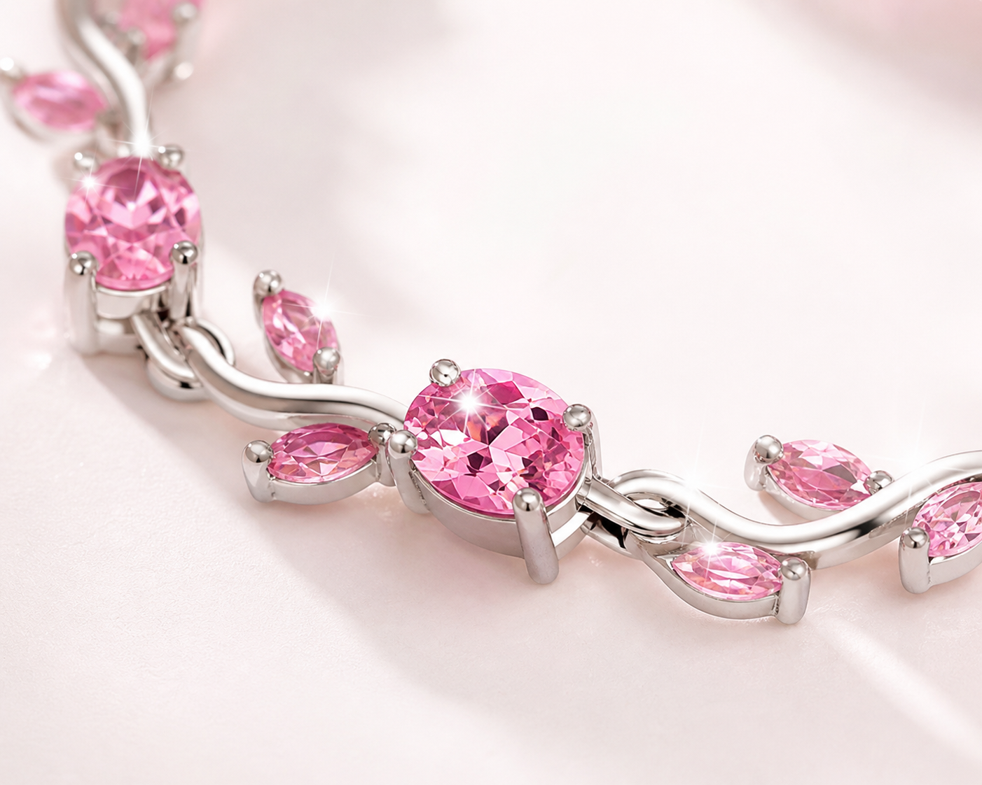 Pink Tulip Vine Bracelet